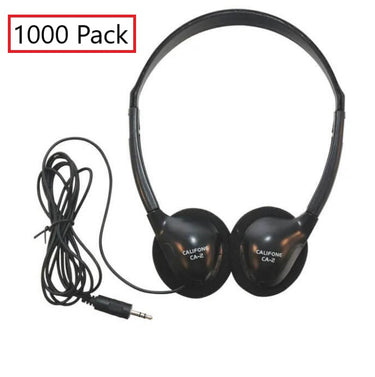 Califone CA-2 On-Ear Headphones in bulk, 1000 pack for school, durable headphones for educational use.